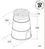 Cutie de supape rotundă mică , diametru 21cm Bradas