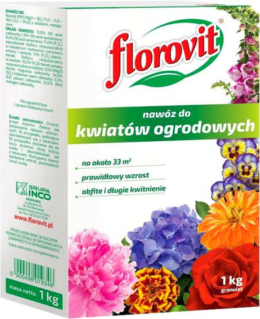 Nawóz do kwiatów ogrodowych 1kg karton Florovit
