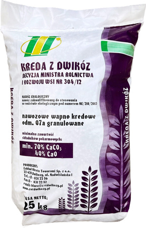 KREDA Z DWIKÓZ Nawozowe wapno kredowe 25kg Dwikozy