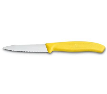 Nóż ostrze ząbkowane 8cm żółty Victorinox