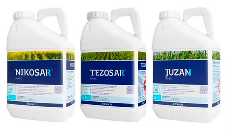 Tezosar Extra Box 3x5L Duży Nikosulfuron+Mezotrion+Terbutylazyna (Nikosar+Tezosar+ Juzan