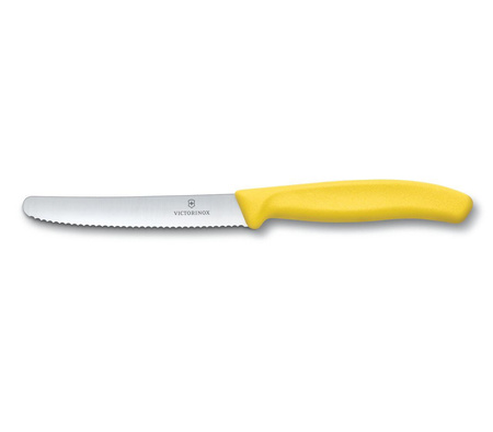 Žlutý nůž Victorinox se zoubkovaným ostřím