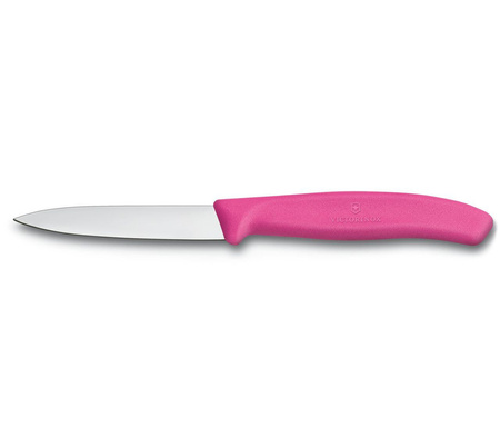 Cuțit roz cu lama netedă 8cm Victorinox