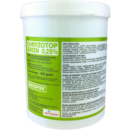 Rhizopon Chryzotop zielony 0,25% 500g