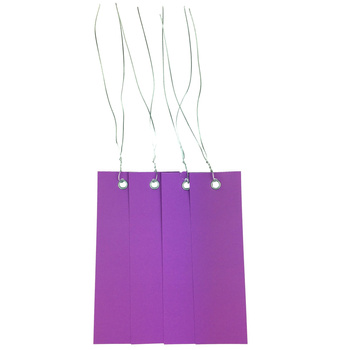 Závěsné štítky s drátkem 30x100mm fialové 250ks