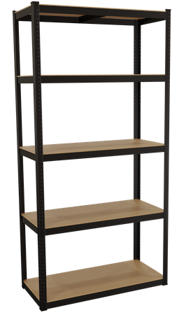Kovový regál BLACK pětipolicový 150x75x35cm RK-07 MAMUTH