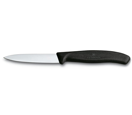 Cuțit negru cu lama netedă 8cm Victorinox