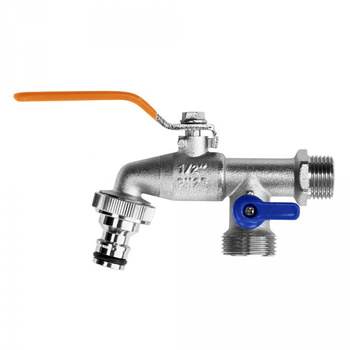 Kran Kulowy 1/2"2x GZ 3/4" + Nypel GKK0512 Bradas