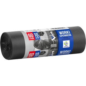 Worki na śmieci SUPERMOCNE 60L 10szt Anna Zaradna