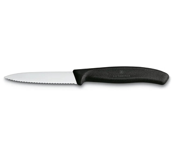 Nóż ostrze ząbkowane 8cm czarny Victorinox