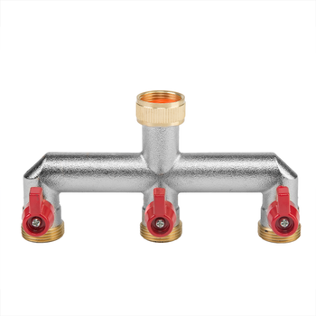 Separator cu 3 căi cu PG3/4" cu supapă.robinet cu bilă GW3/4" alamă nichelat Bradas
