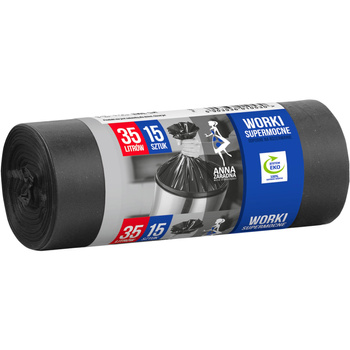 Saci de gunoi SUPERMOCNE 35L 15pcs Anna Zaradna