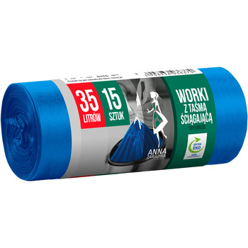 Saci de gunoi cu bandă 35L 15pcs Anna Zaradna