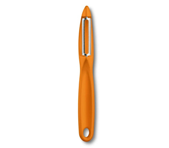 Peeler universal portocaliu, lamă verticală zimțată Victorinox